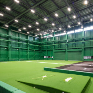 ゼロカーボンベースボールパーク　室内練習場の施工事例